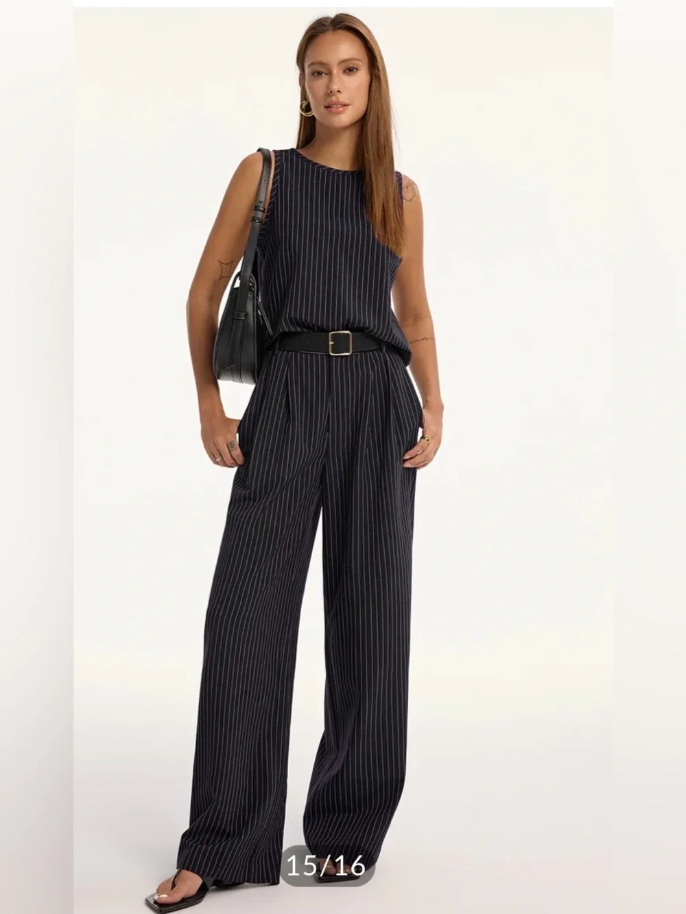 Commense Pinstripe Sleeveless top and pants set
